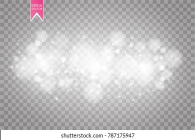 Abstract white bokeh effect explosion with sparks modern design. Glow star burst or firework light effect. Sparkles light vector transparent background. Christmas Concept. Flicker magic effect