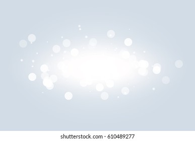 Abstract white bokeh light effect explosion sparks modern design. Glow star burst blur defocused. Sparkles light vector background. Flicker magic effect