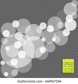 Abstract white bokeh light effect explosion sparks modern design. Glow star burst blur defocused. Sparkles light vector transparent background. Christmas Concept. Flicker magic effect
