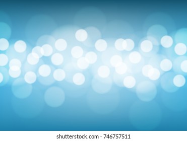 Abstract white bokeh light on blue background vector illustration.