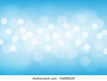 Abstract white bokeh light on blue sky background vector illustration.