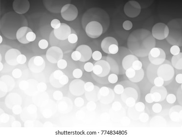 Abstract white bokeh light on gray luxury background vector illustration.