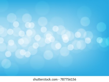 Abstract white bokeh light on blue luxury background vector illustration.