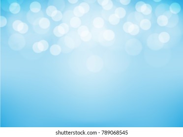 Abstract white bokeh up on blue sky luxury background vector illustration.