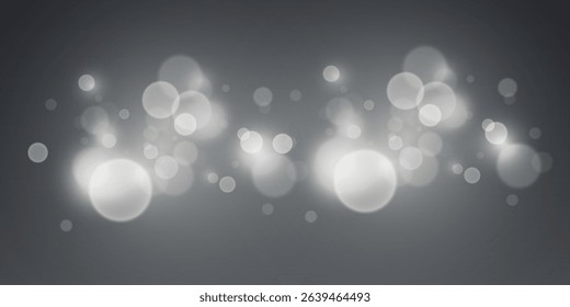 Abstract white bokeh, shiny sparkles light effect.