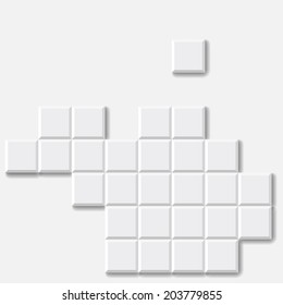 Abstract White Brick Vector Background. Illustration EPS10