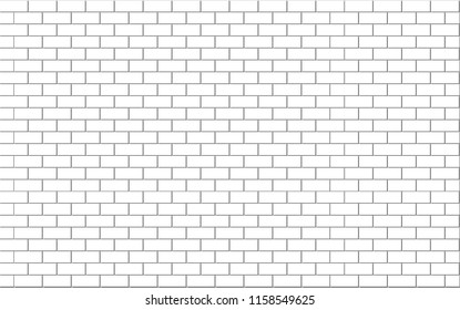 Abstract of white brick wall texture background, vector illustration