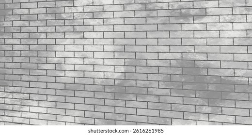Abstract white brick wall texture for pattern background. wide panorama.eps10