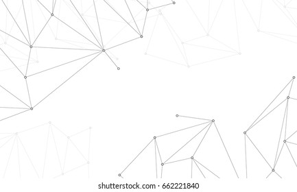 Abstract white bright technology vector background. Low poly, Molecule And Communication Background. Connection structure. Vector science background. Polygonal