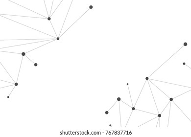 Abstract white bright technology vector background. Low poly, Molecule And Communication Background. Connection structure. Vector science background. Polygonal