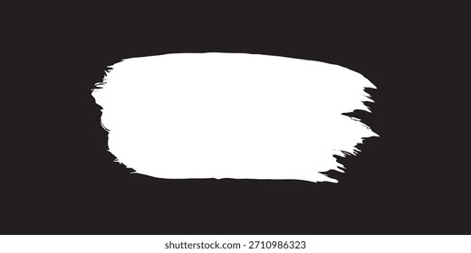 Traçado de pincel branco abstrato isolado no elemento de design de plano de fundo preto