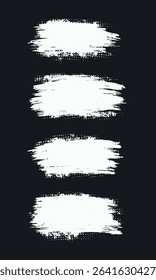 Abstract white brush strokes set