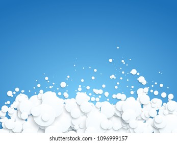 abstract white bubbles on blue background