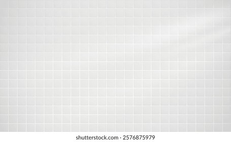 Abstract white ceramic mosaic tile wall texture background in kitchen , bathroom , toilet , living room or pool