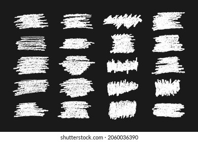 Abstract white chalk strokes collection