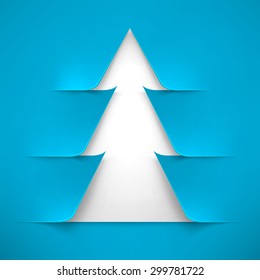 Abstract White Christmas Tree With Blue Cover. Abstract White New Year Tree With Blue Cover