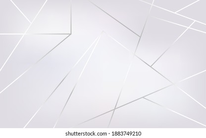 Abstract white chrome lines vector background