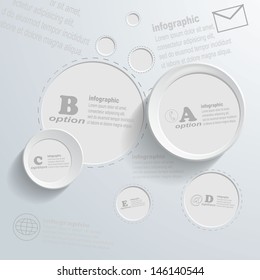 Abstract white circle background - Vector illustration