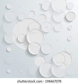 Abstract white circle background - Vector illustration