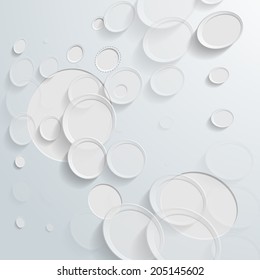 Abstract white circle background - Vector illustration
