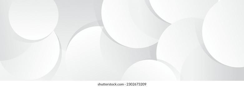 Abstract white circle banner design background.