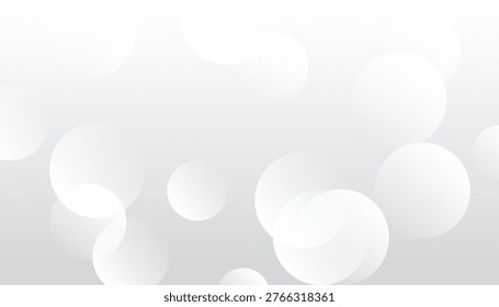 Abstract white circle bokeh design element overlap on gray gradient background. Vector illustration