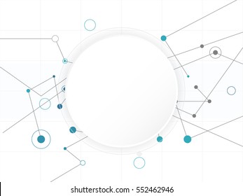 Abstract white Circle digital technology background, futuristic structure elements concept background design