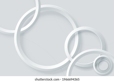 Abstract white circle geometric background. Futuristic technology digital hi tech concept. Vector illustration