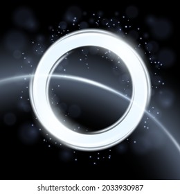 Resumen Círculo Blanco aislado en el fondo del espacio, anillo de luz elegante. Ilustración vectorial