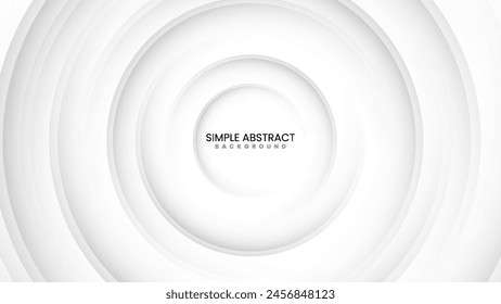 Abstract White Circle Layers Background Vector, Simple Abstract Background