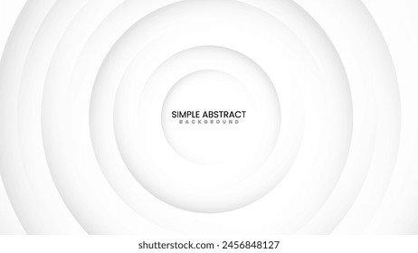 Abstract White Circle Layers Background Vector, Simple Abstract Background