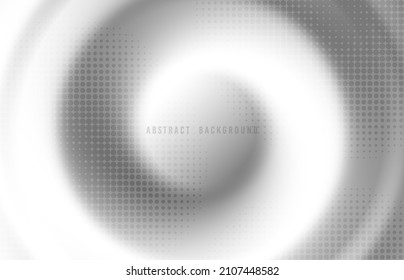 Abstract white circle pattern design artwork decorative template. Overlapping with halftone style circles background. Illustration vector