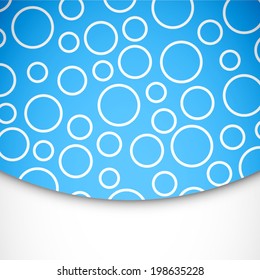 abstract white circle ring frame pattern on blue sky background (vector) 