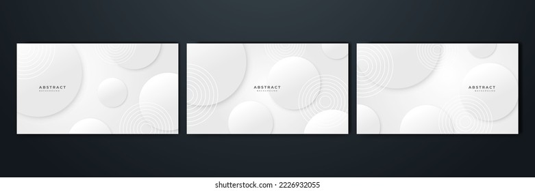 Abstract white circle shape with futuristic concept background