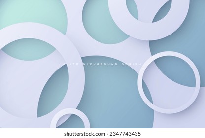 Abstract white circle shape light and shadow background