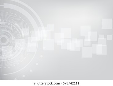 Abstract white circle technology on white background vector illustration