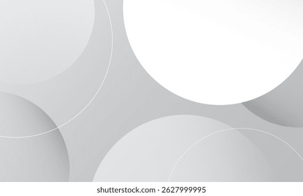 Abstract white circles on grey background. Vector illustration