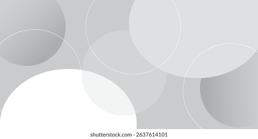 Abstract white circles on grey background. Vector illustration