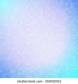 Abstract white circles on light blue background, vector illustration.