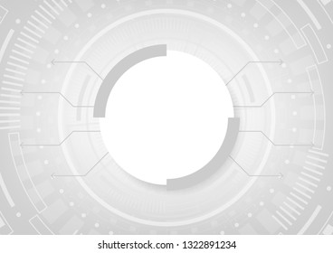 Abstract White circuit line, vector technology concept
