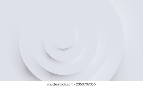 abstract white circular background with lighting and shadow. can be used for banner, poster, presentation, web, etc.