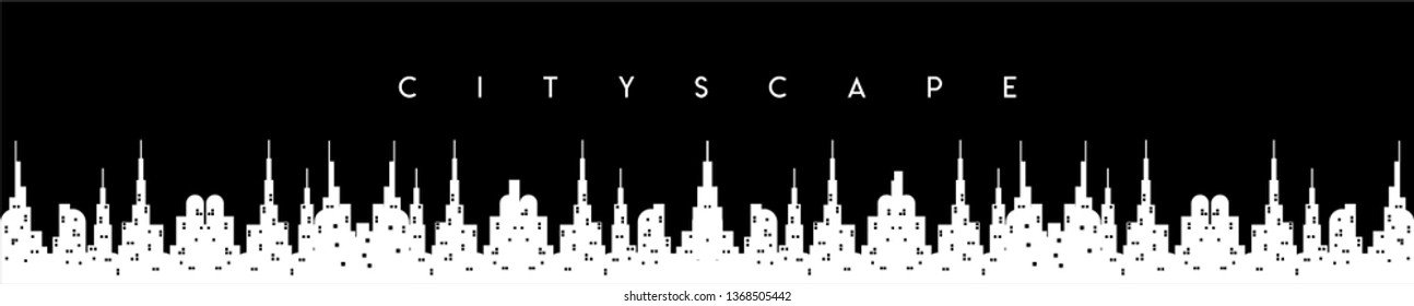 abstract white cityscape with black background colours wallpaper design concept