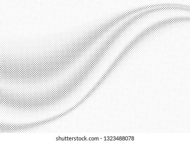 Abstract white cloth smooth soft wave background and texture halftone style. Vector illustration