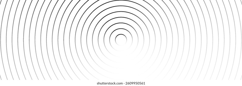 Abstract white color horizontal banner background with white circle lines. Geometric stripe line art design. Modern white lines. Futuristic technology concept.