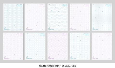 Abstract white color pattern texture for book cover template vector set	