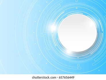 Abstract white color technology on blue background.vector illustration.