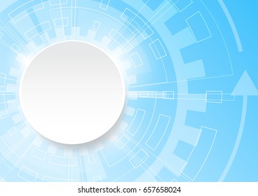 Abstract white color technology on blue background.vector illustration.