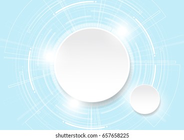 Abstract white color technology on blue background.vector illustration.