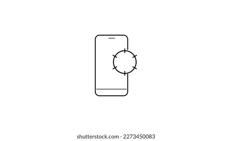 Resumen de color blanco vector teléfono inteligente en el icono de la ubicación eps 10 fondo.