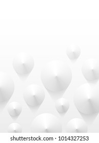 Abstract white Cone Top View, white Background, light and shadow ,Vector